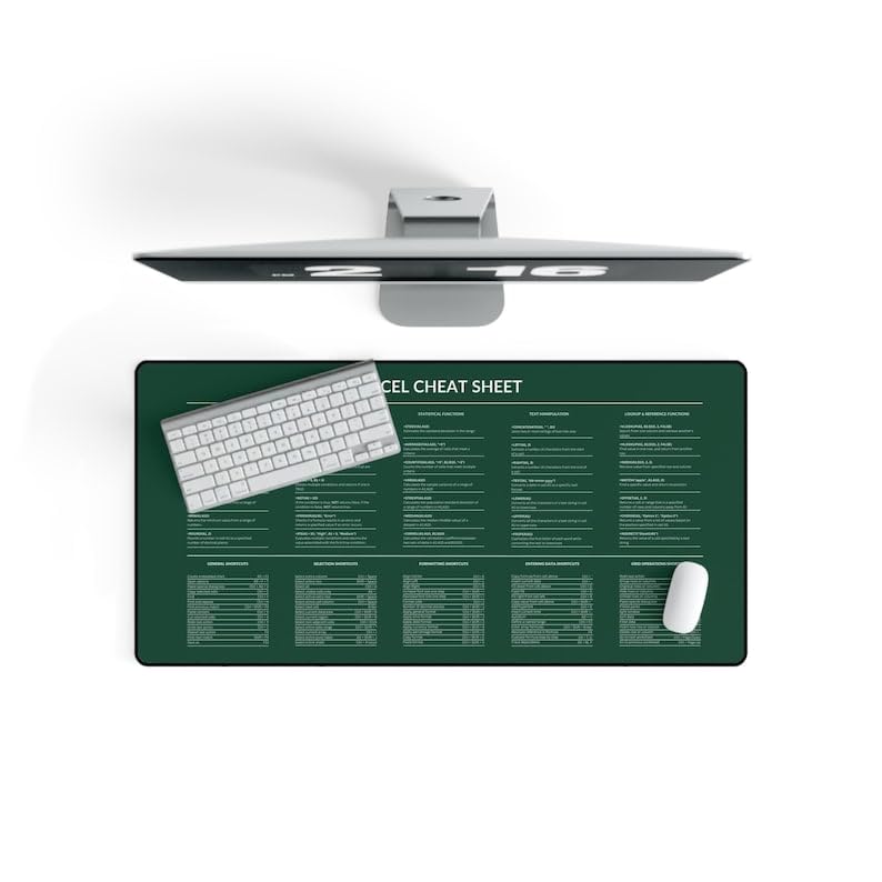 Excel Shortcuts Keyboard Mouse Mat, Windows Shortcuts Cheat Sheet Mouse 