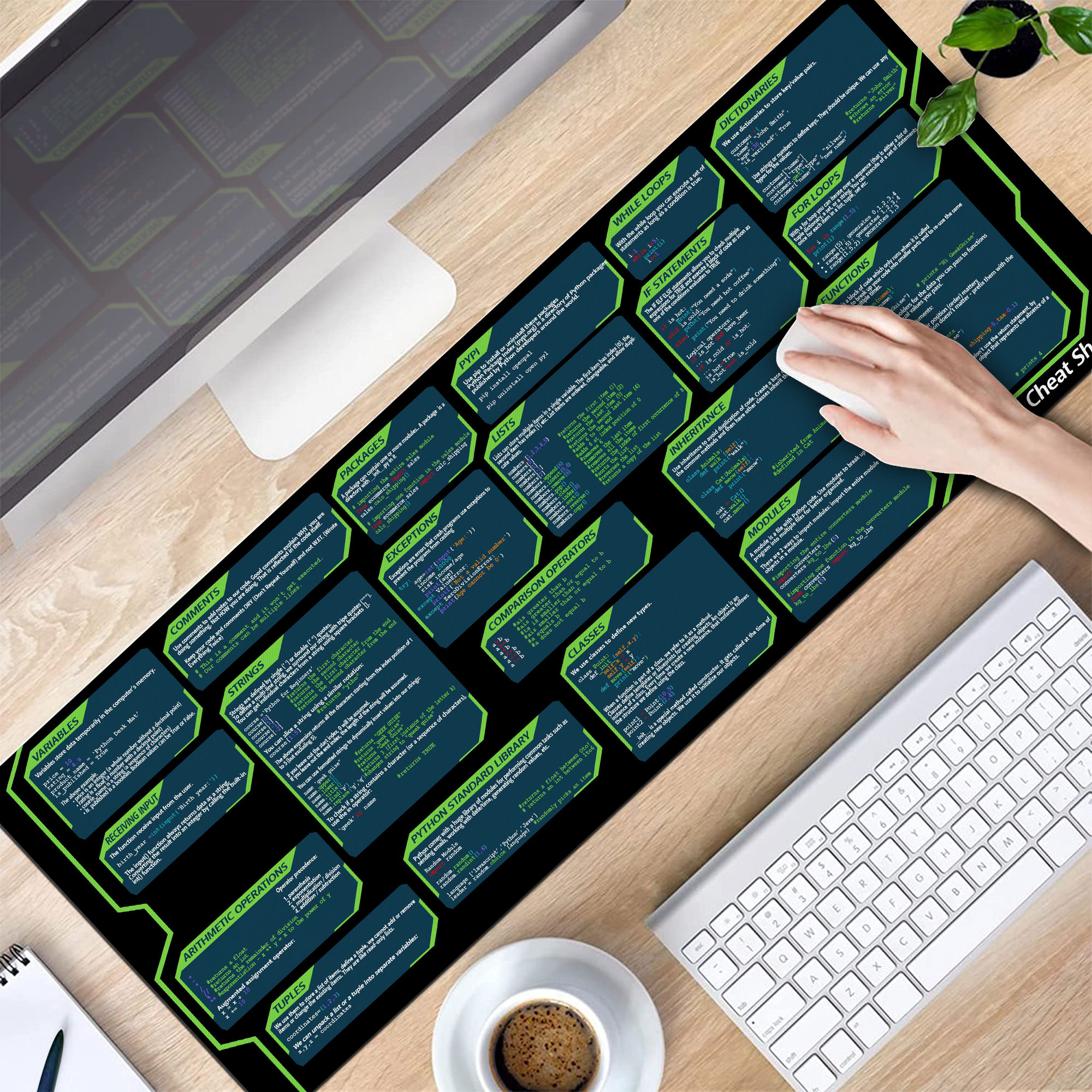 Python Cheat Sheet Mouse Mat HG – Teexmedia