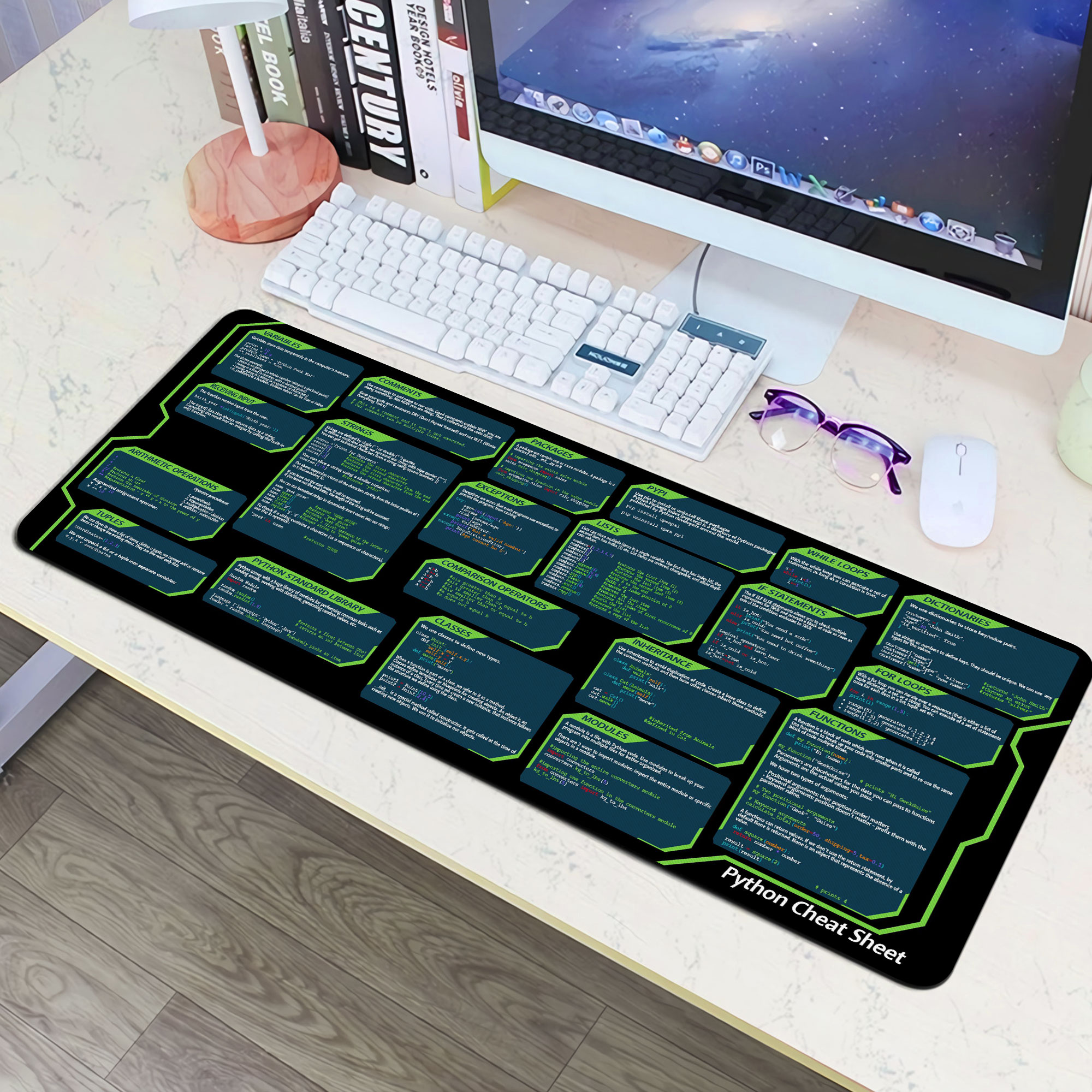 Python Cheat Sheet Mouse Mat HG – Teexmedia