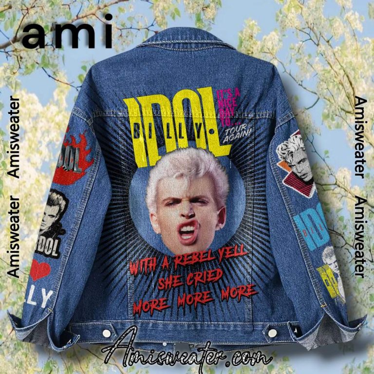 Billy Idol It's A Nice Day Tour Again Denim Jacket-a