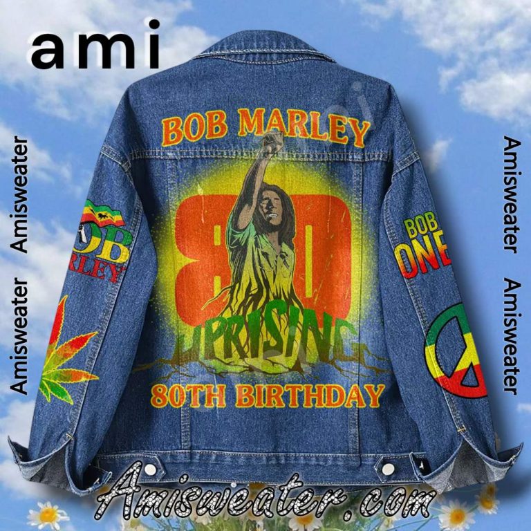 Bob Marley 80th Birthday Denim Jacket-b