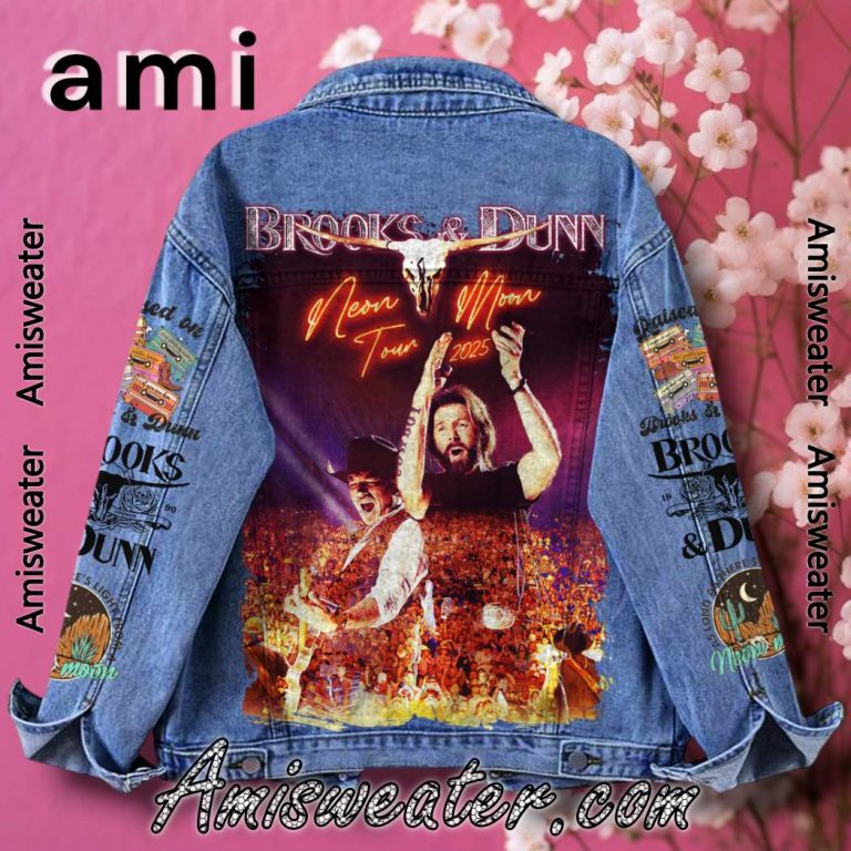 Brooks And Dunn Neon Moon 2025 Tour Denim Jacket-b