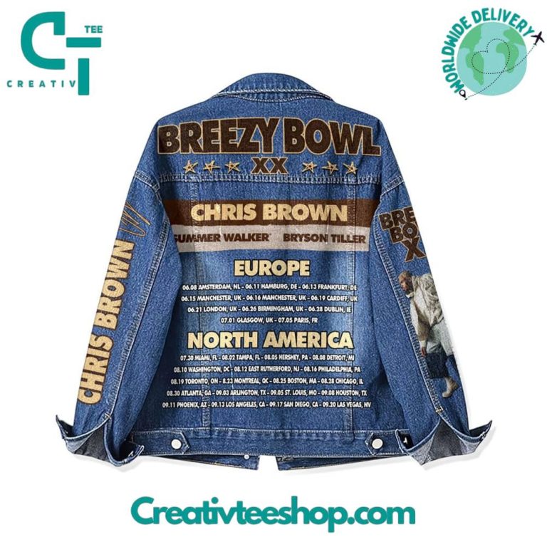 Chris Brown Breezy Bowl XX Stadium Tour Denim Jacket
