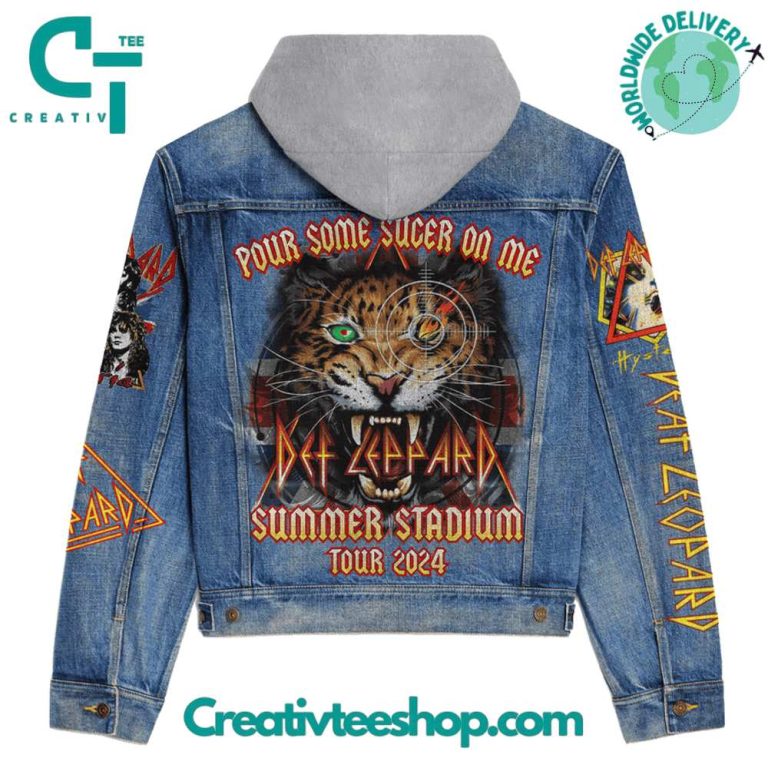 Def Leppard Summer Stadium Tour 2024 Hooded Denim Jacket