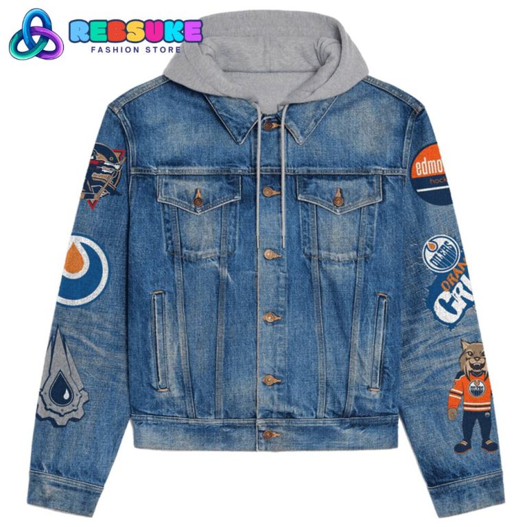 Edmonton Oilers Nation Hockey Hoodie Denim Jacket
