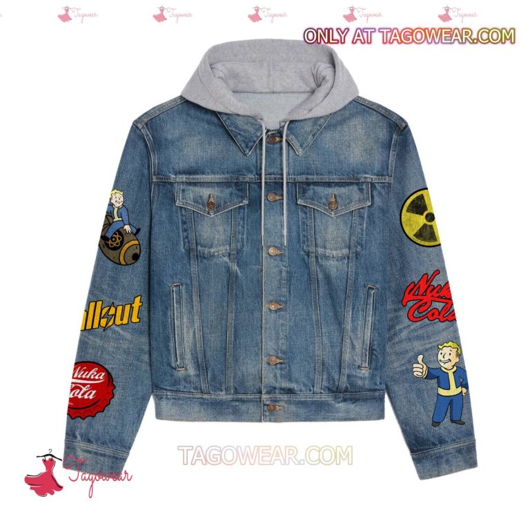 Fallout Surface Never Vault Forever Jean Hoodie Jacket-a