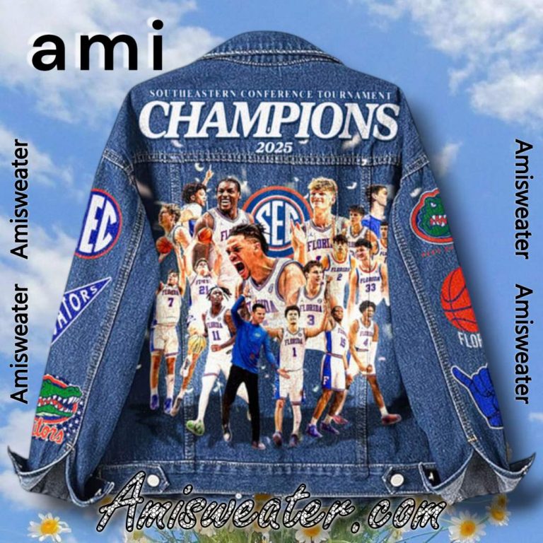 Florida Gators SEC Tournament Champions 2025 Denim Jacket-a