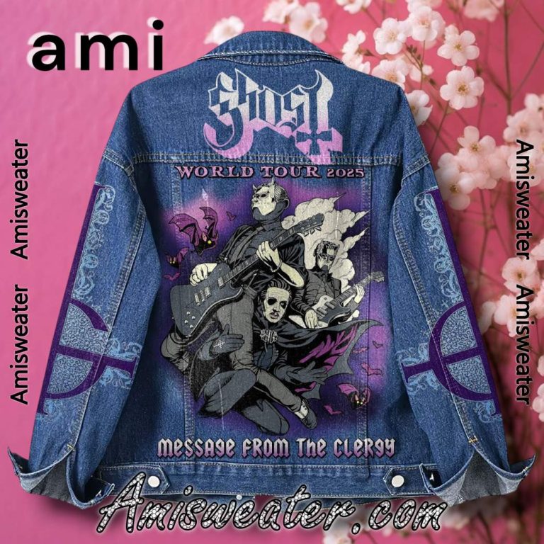 Ghost World Tour 2025 Message From The Clergy Denim Jacket-a