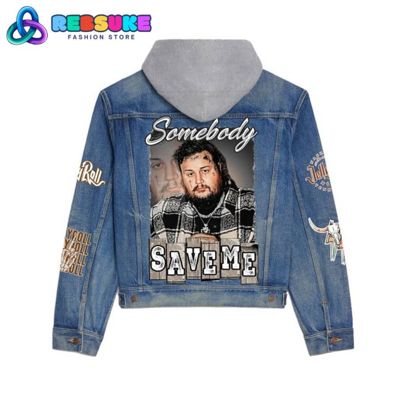 Jelly Roll Somebody Save Me Hoodie Denim Jacket