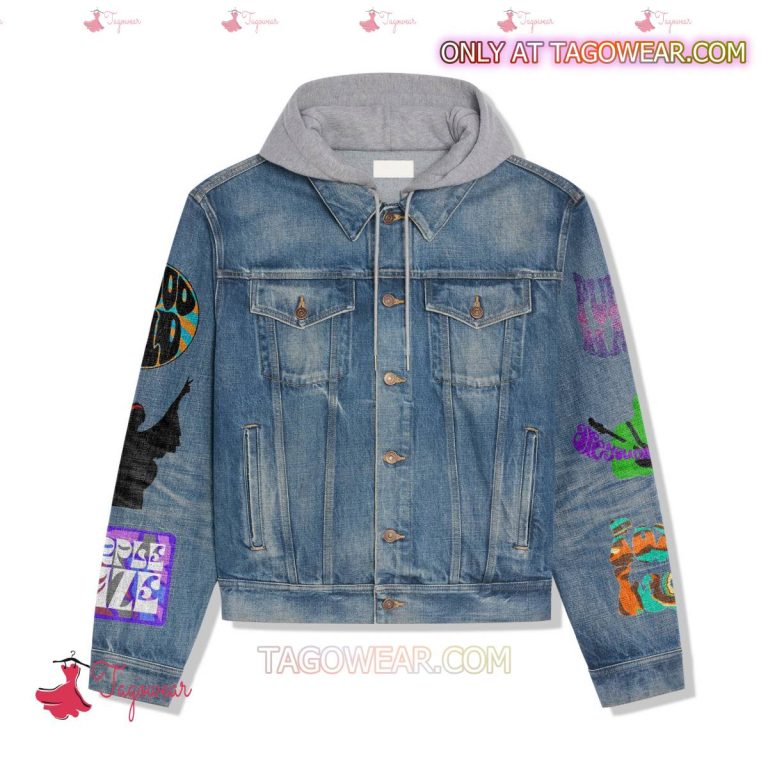 Jimi Hendrix American Flag Jean Hoodie Jacket-a