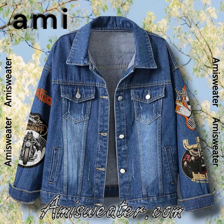 Judas Priest Shield Of Pain Tour 2025 Denim Jacket-a