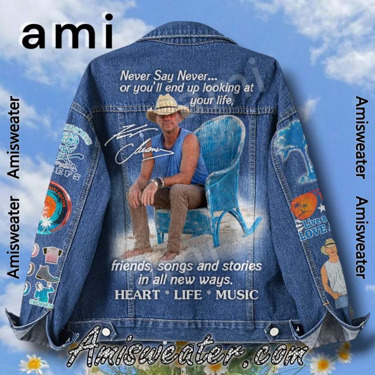 Kenny Chesney Heart Life Music Denim Jacket-b