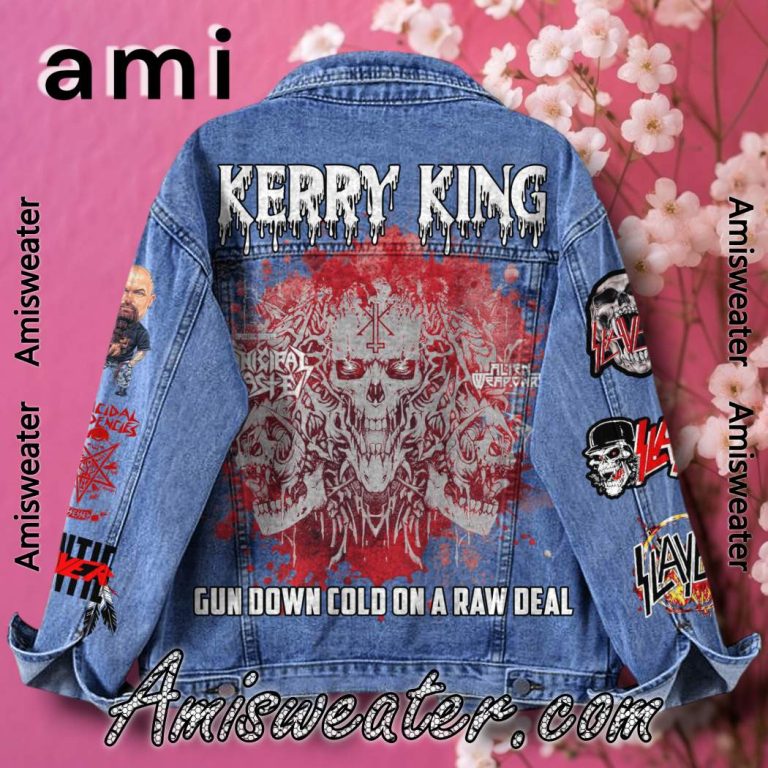 Kerry King Gun Down Cold On A Raw Deal Denim Jacket-b