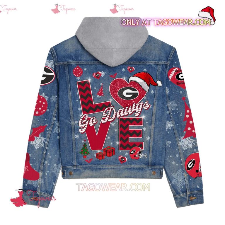 Love Georgia Bulldogs Go Dawgs Christmas Jean Hoodie Jacket-b