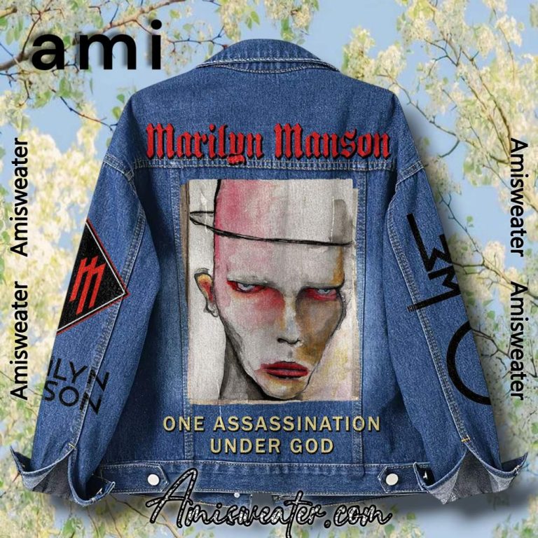 Marilyn Manson One Assassination Under God Denim Jacket-b