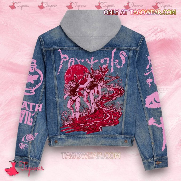 Melanie Martinez Portals Stickers Print Jean Hoodie Jacket-b