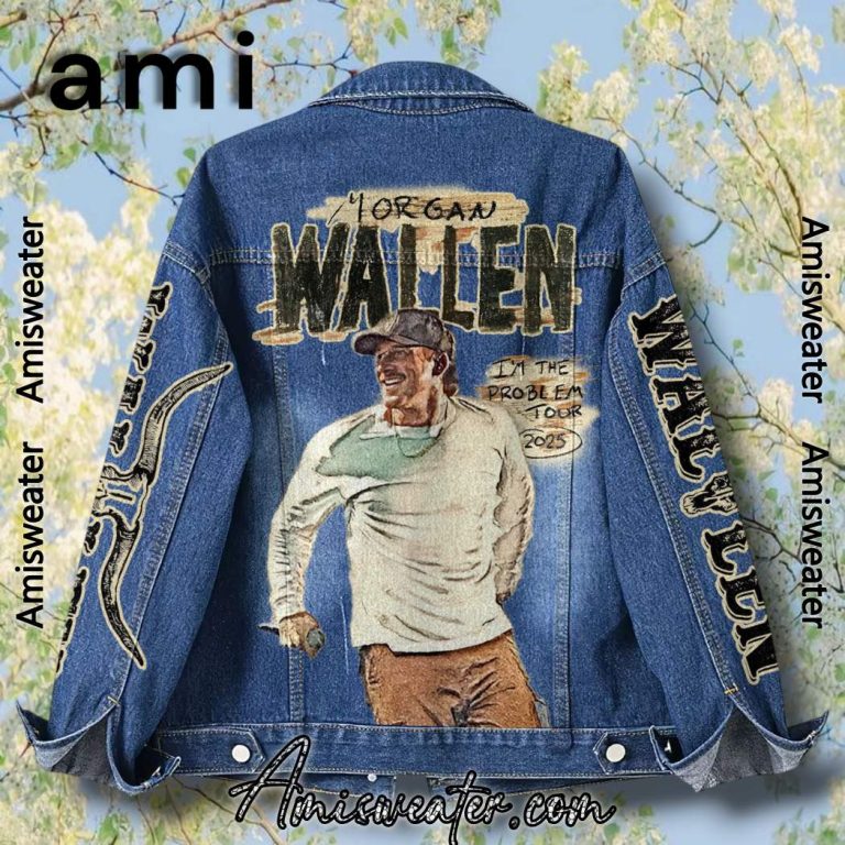 Morgan Wallen I'm The Problem Tour 2025 Denim Jacket-a
