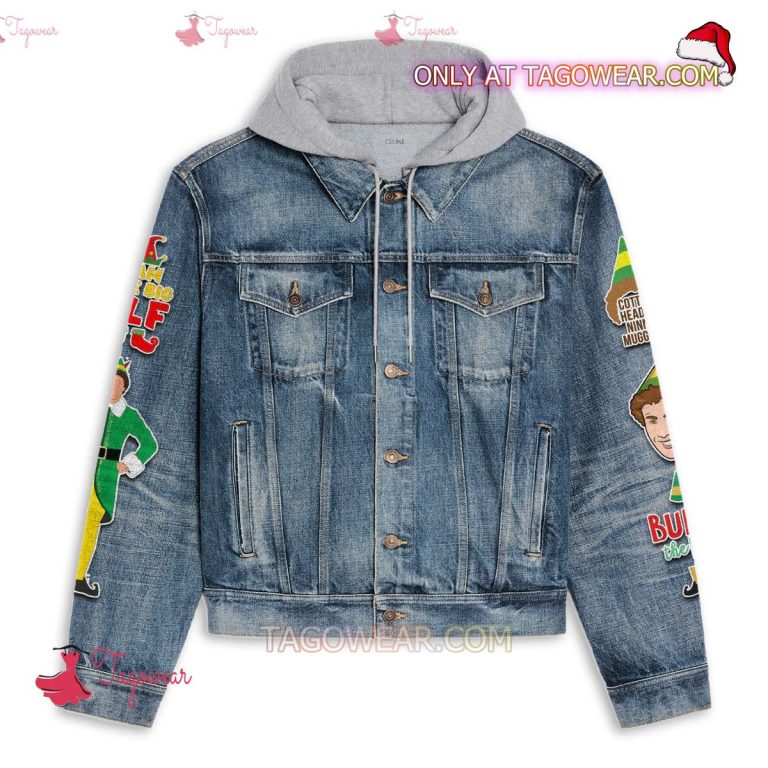 Most Likely To Start The Shenanigans Elf Christmas Jean Hoodie Jacket-a