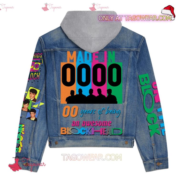 New Kids On The Block An Awesome Blockhead Personalized Jean Hoodie Jacket-b