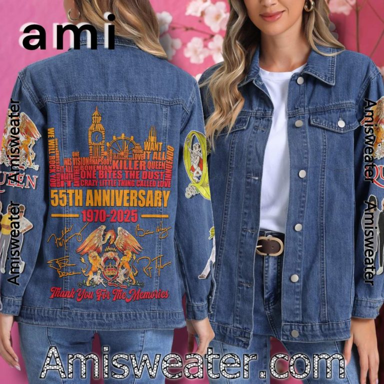 Queen 55th Anniversary 1970-2025 Signature Denim Jacket-a