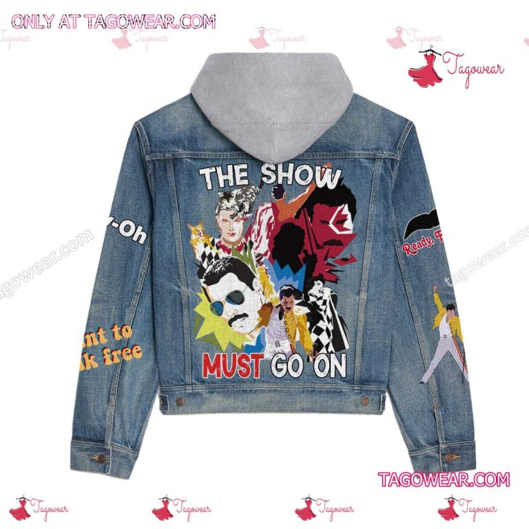 Queen Band The Show Must Go On Jean Jacket Hoodie-a