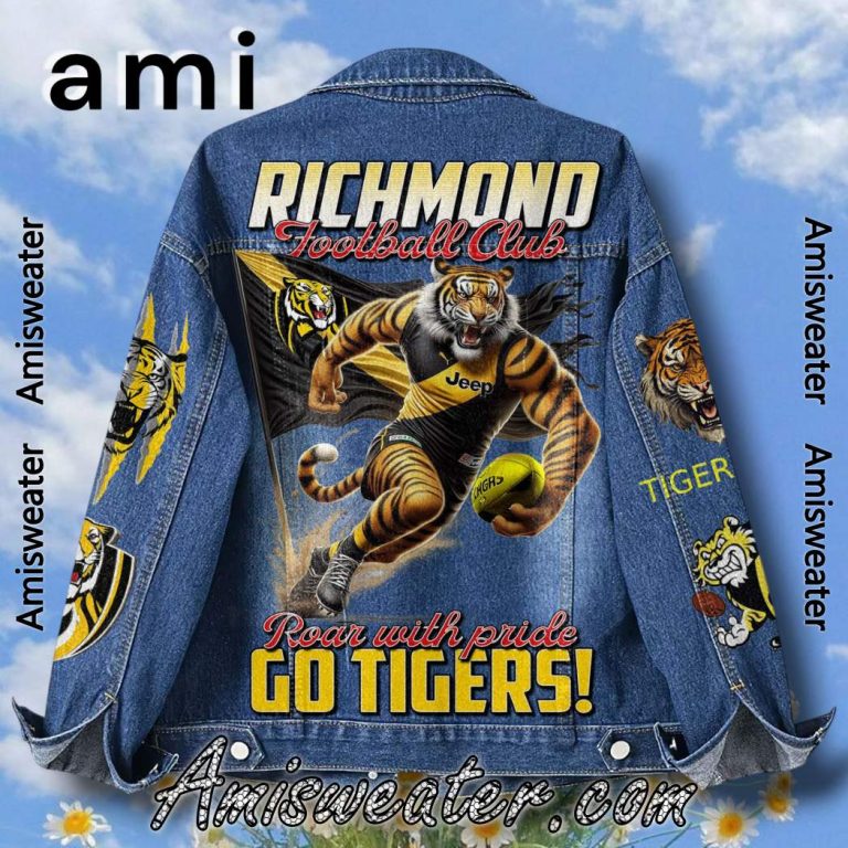 Richmond Football Club Roar With Pride Go Tigers Denim Jacket-a