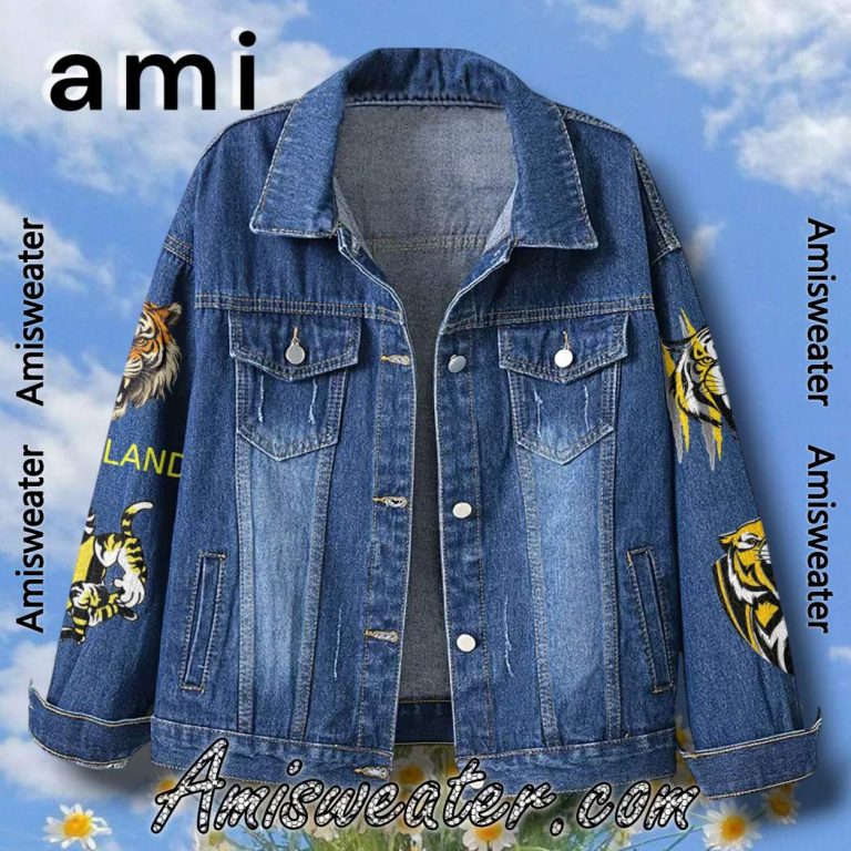 Richmond Football Club Roar With Pride Go Tigers Denim Jacket-b