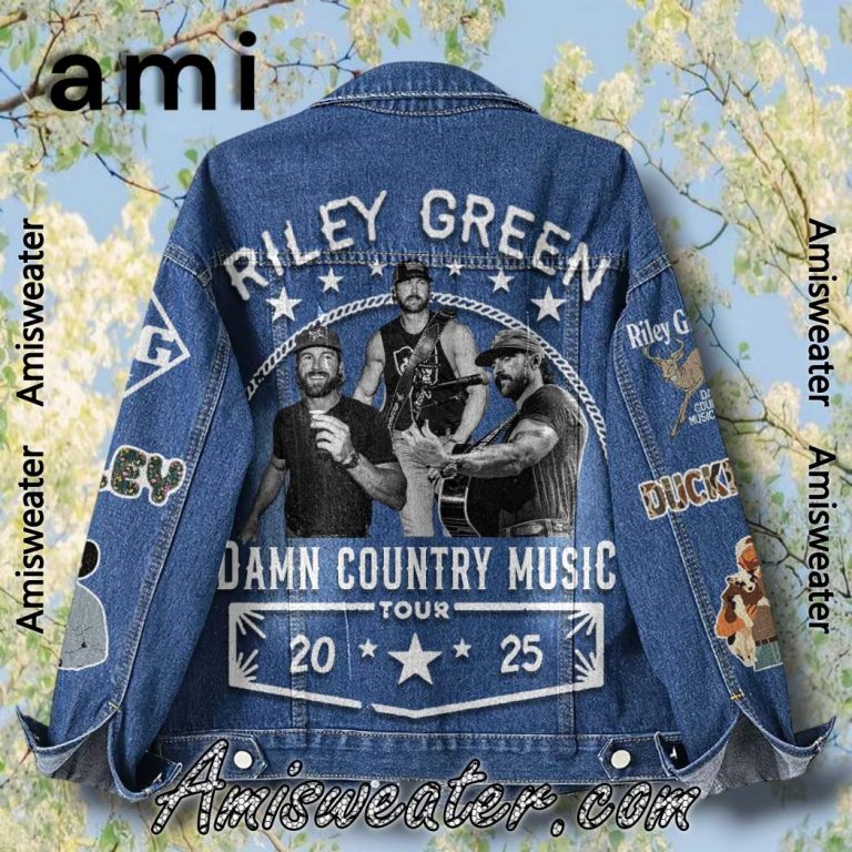 Riley Green Damn Country Music 2025 Denim Jacket-a