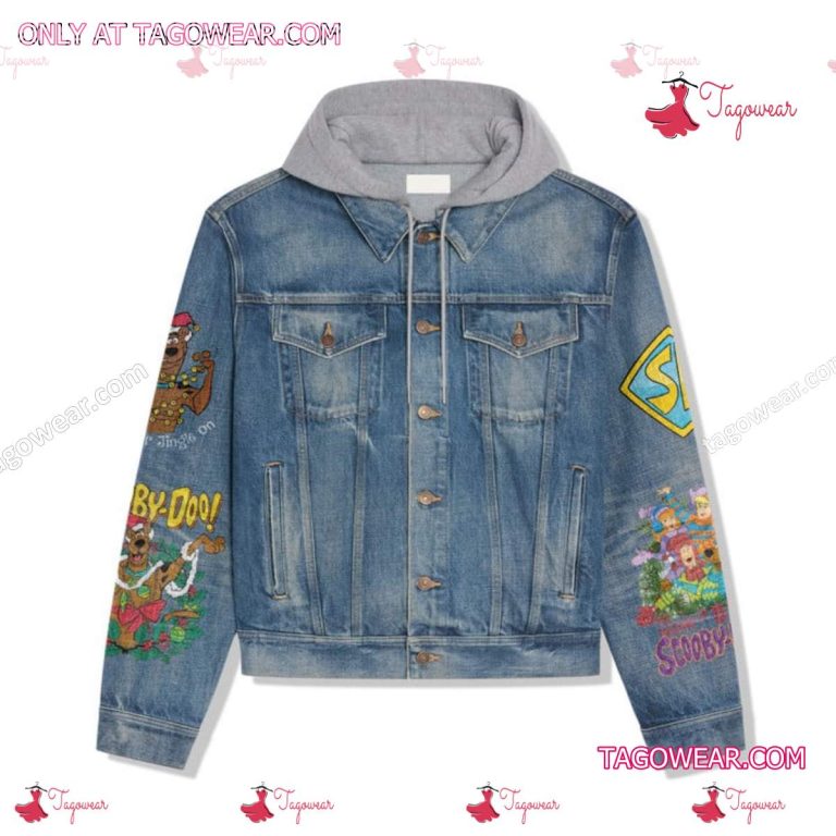 Scooby-doo Twas The Night Before Christmas Merry Christmas Jean Jacket Hoodie b
