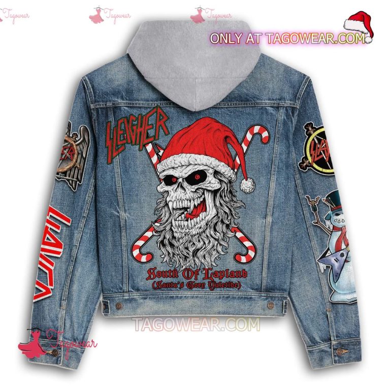 Slayer South Of Lapland Christmas Jean Hoodie Jacket-b