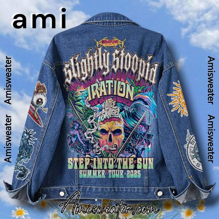 Slightly Stoopid Iration Step Into The Sun Summer Tour 2025 Denim Jacket-b