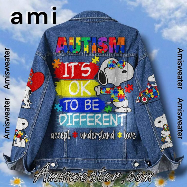 Snoopy Autism Denim Jacket-a