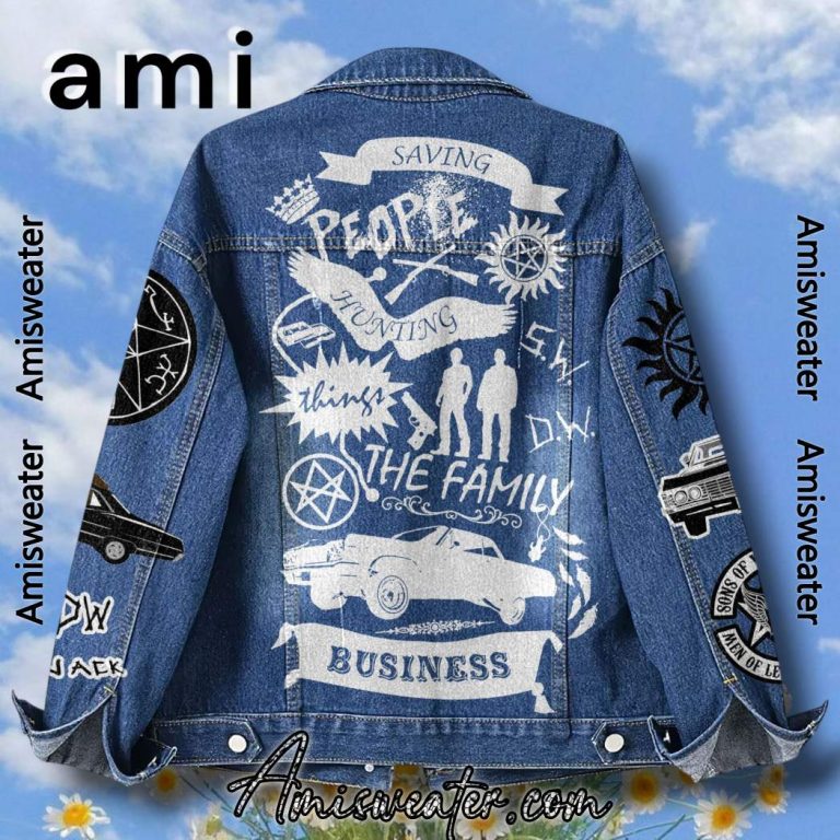 Supernatural Saving People Hunting Things The Family Business Denim Jacket-a