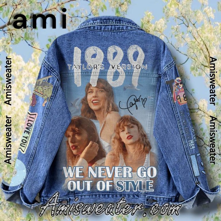Taylor Swift 1989 Taylor's Version We Never Go Out Style Denim Jacket-b