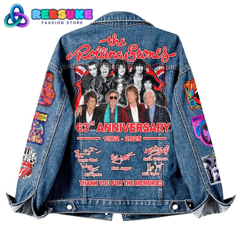 The Rolling Stones Band 63rd Anniversary 2025 Denim Jacket