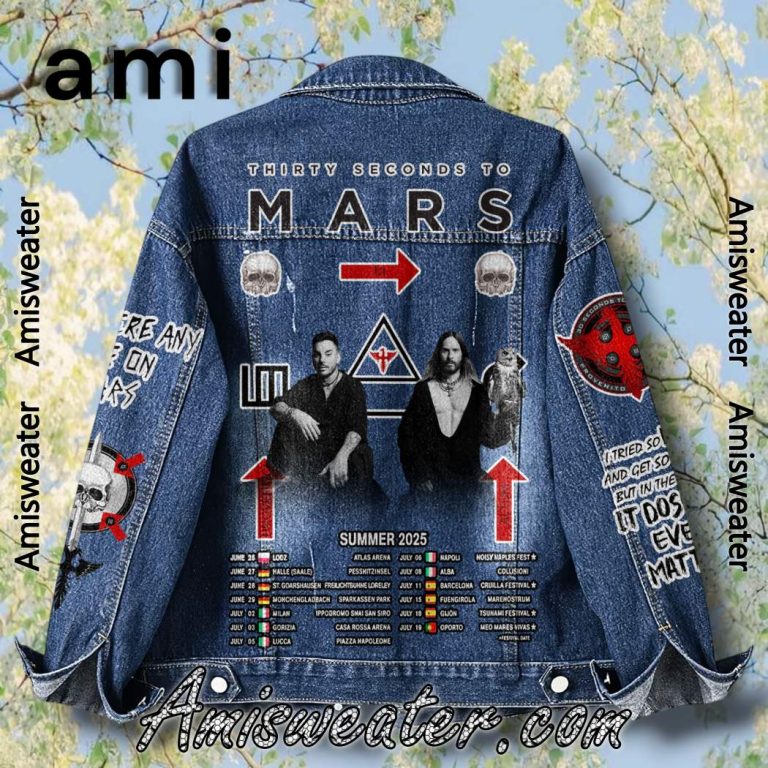Thirty Seconds To Mars Summer 2025 Tour Denim Jacket-b