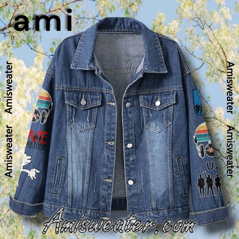 U2 It's A Beautiful Day Don't Let It Get Away Denim Jacket-a